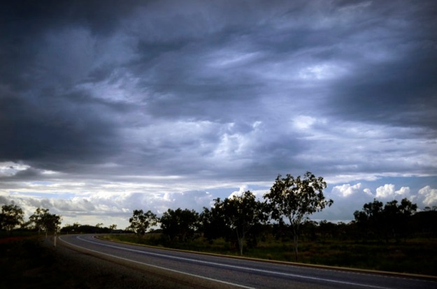 Highway and Storm Clouds